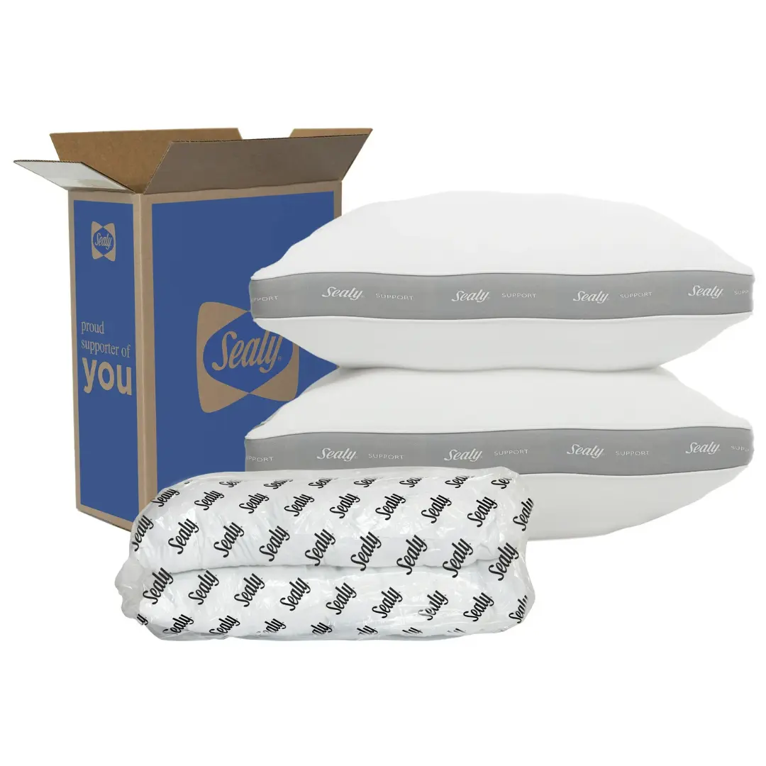 2 Packs Bed Pillows, Extra Firm Support Foam Core Pillow