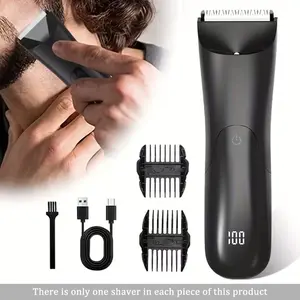Men's Hair Trimmer USB Rechargeable, 500mah Battery, Ceramic Blade, Full Body Shaver, Groin Hair Trimmer, Men's Grooming Tool, Cordless Rechargeable Trimmer