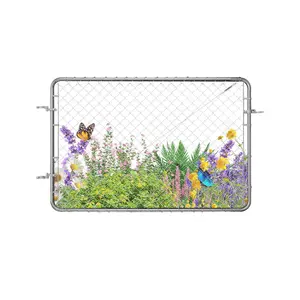 VEVOR Chain Link Fence Gate, 72 x 48 in, Adjustable Chain Link Fence Panel, Fit 2.2-6 ft (W) x 6 ft (H) Garden Fence Gate Opening, Rust-Resistant Galvanized Fencing Gate for Farm, Posts Not Included