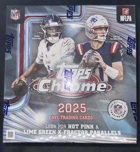 2025 Topps Chrome NFL Mega Box Sealed Football Cards Pink Green X-Fractor RC