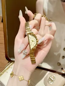 Women's Half Round Irregular Watch, Elegant Geometric Design, Quartz Movement, Metal Case, Mineral Glass, Perfect Gift for Fashion Women