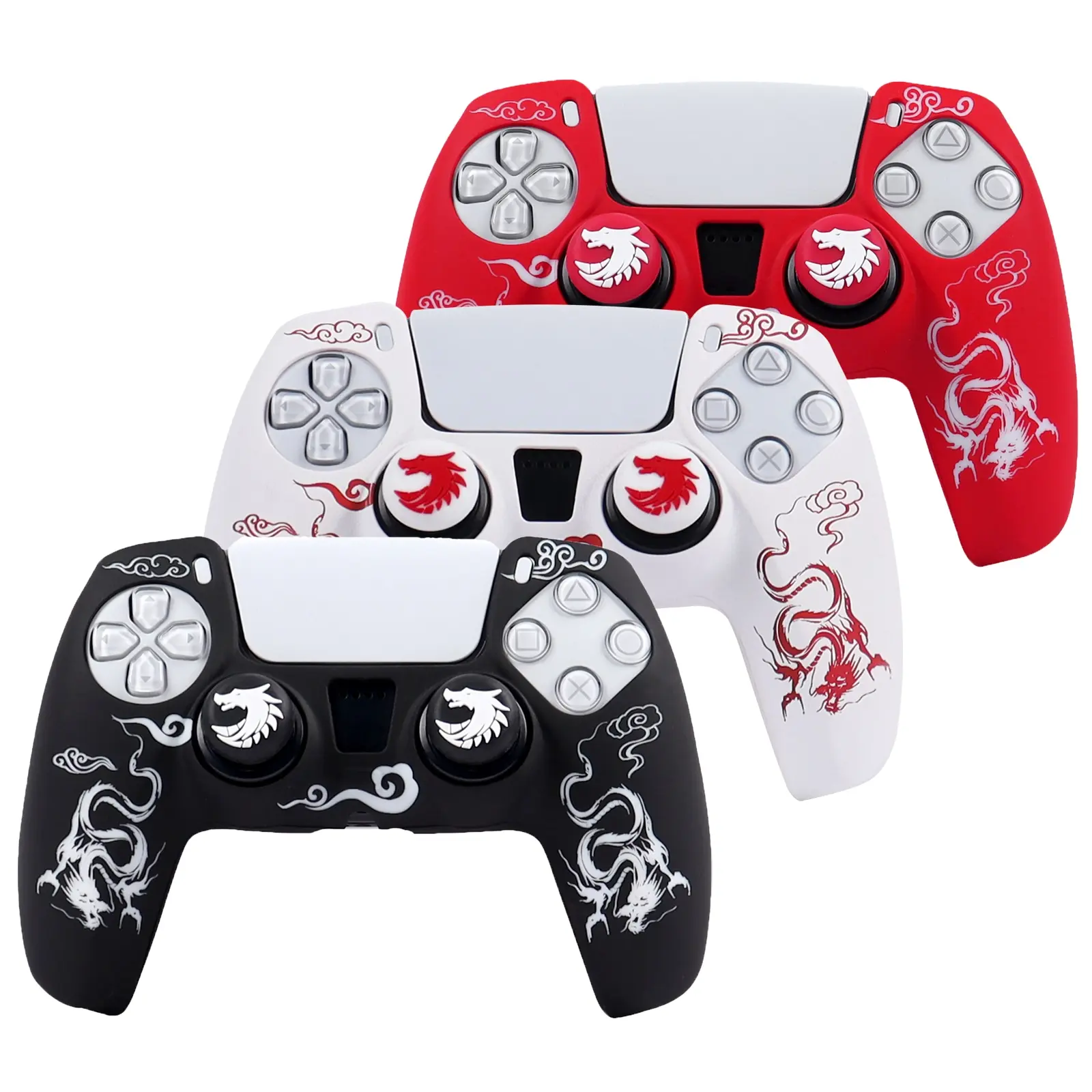 Silicone Protective Case Cover For Playstation 5 Controller Skin Gamepad Games Accessories For PS5 Control with Joystick Caps Gaming Console Accessories Gaming Stuff