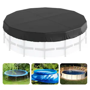 VEVOR 15 Ft Round Pool Cover, TikTokShopBlackFriday, Solar Covers for Above Ground Pools, Safety Pool Cover with Drawstring Design, 420D Oxford Fabric Winter Pool Cover, Waterproof and Dustproof, Black Pet