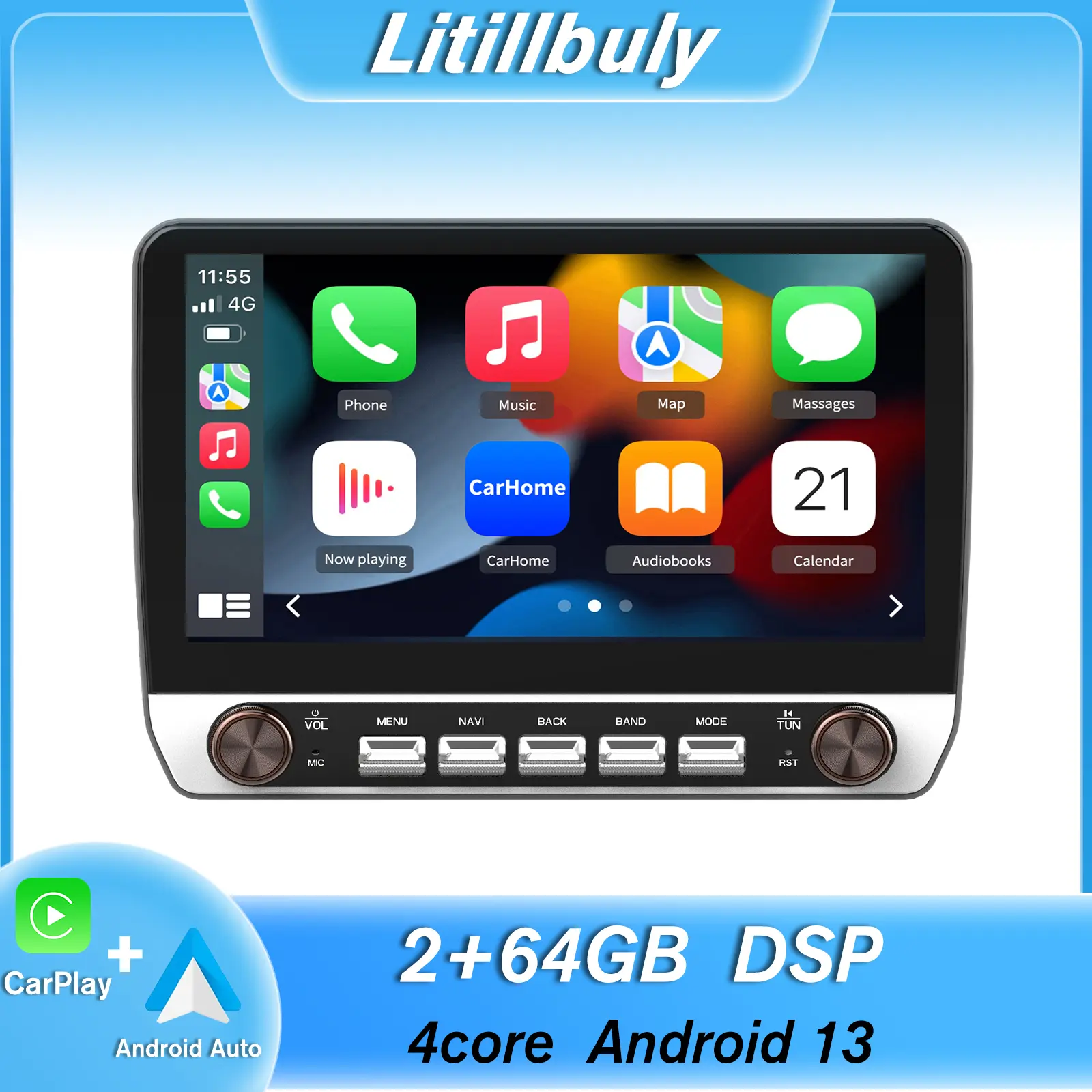 10.1 Inch Car Stereo for 2007-2013 Chevy Silverado & GMC Sierra, Android 15, Wireless Carplay/Android Auto, Bluetooth, WiFi, GPS Navigation,car accessories