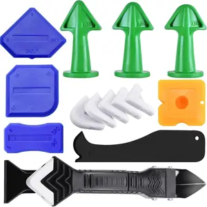 3 in 1 Silicone Caulking Tool Kit, 15pcs/set Caulking Removal Kit, Caulking Scraper & Caulking Finisher, Caulking Tool for Bathroom, Kitchen, Wall & Floor