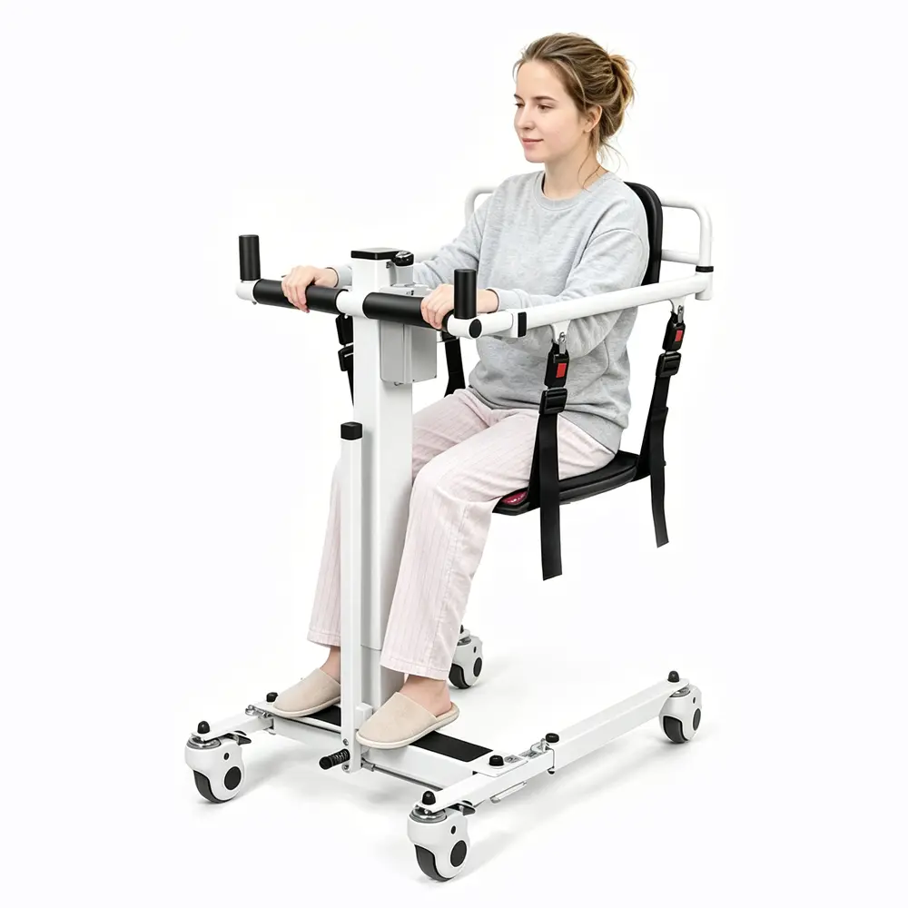 Electric Patient Lift Transfer Chair - Folding Portable Patient Lift for Home, Electric Transfer Lift for Car, Chair Lift Assist Devices for Home Seniors and Disabled, 280 lbs