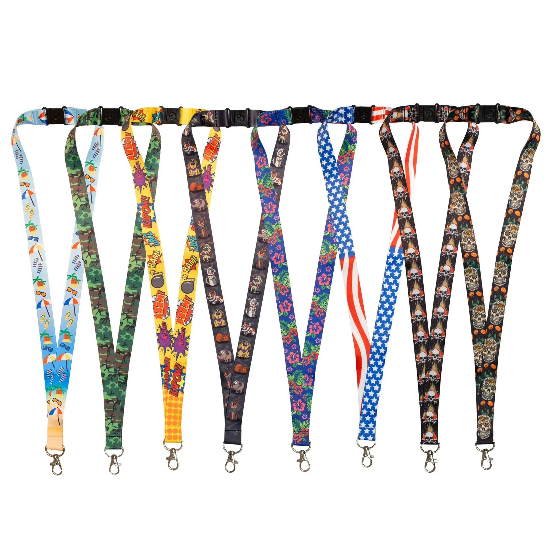 Stylish Lanyard Key 8 Cute Designs - 8 Pack office supplies