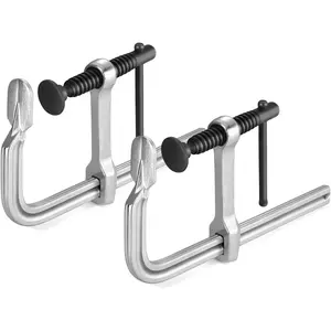 Bar Clamps, 6-Inch Heavy-duty Drop Forged Steel Bar Clamps for Woodworking and Welding, 2 Pack