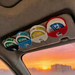 Upgraded Car Visor Dip Can Holder – Strong ABS, Universal Fit for ZYN, KILLA, FOX, VELO, ZONE, PABLO & All Major Dip & Nicotine Pouch Cans, Tool-Free Mount, Sleek & Durable Car Visor Organizer fathersdaygiftideas clip-on black organizer