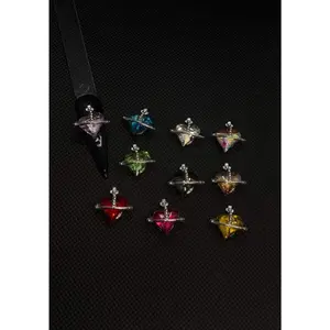 5 Pc Heart Charms Mix Color for Nail Art