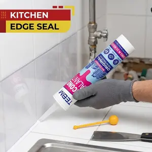 Silicone sealing filler, non shrinking, smooth coating, durable, is an ideal choice for pipeline equipment, cabinet edges, and decorative engineering