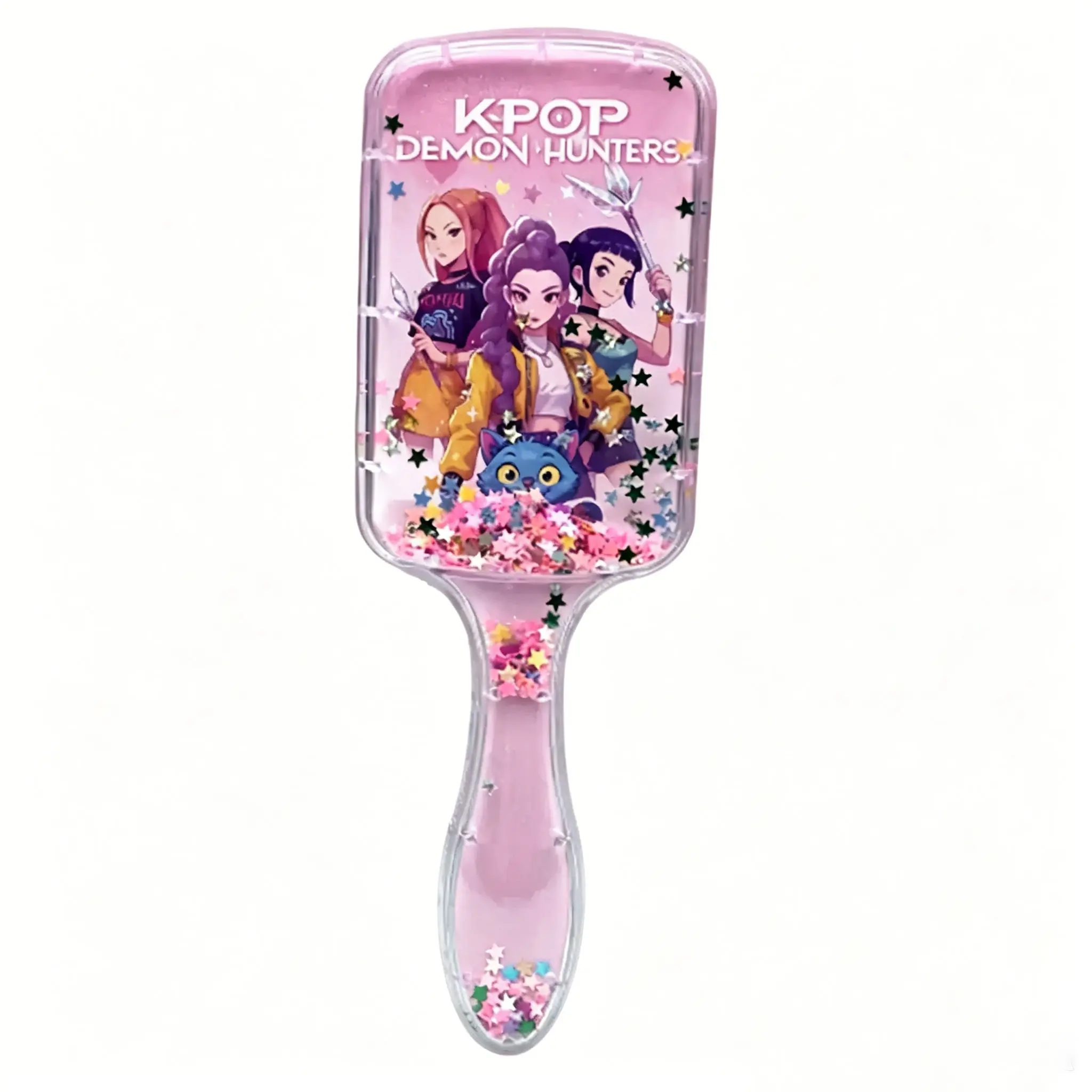 K-POP Witcher Girl Group Square Cushion Comb, Cartoon High-Value Long Handle Flowing Sand Hair Comb, Universal Comb