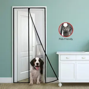 Magnetic Screen Door, Self-Sealing Mesh Insect Barrier, Pet and Child Friendly, Durable Nylon Material, Bohemian Style