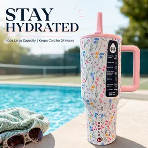 Hydrojug 40oz Insulated Water Bottle - Reusable, Washable, Portable Hydrojugs Tumbler for Kitchenware & Drinkware Use, Ideal Summer Sipping Cup (Stranger Things Themed)ideal birthday gift