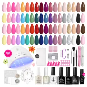 Beetles Gel Nail Polish Starter Kit with UV Light, Base Top Coat, Nail Art Stickers, Manicure Tools Gel Polish Nail Set #Summervibes Diy Nail Kit