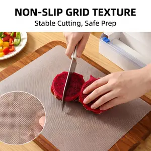 Non-Slip Disposable Cutting Board Mat - Plastic, Sticky, Food Contact Safe, Easy to Clean, Portable for Fruits, Baby Food, Outdoor Use, Chopping Kitchen