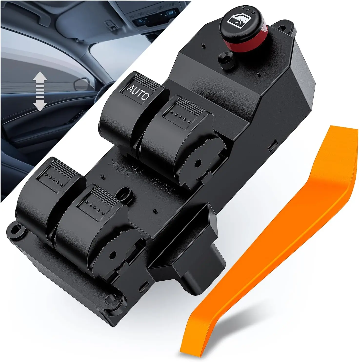 Nilight Power Master Window Switch Compatible with 2001 2002 2003 2004 2005 Honda Civic 2002-2006 Honda CR-V Sport Utility Front Left Driver Side Replacement Button Windows Switches Set, 1X Master Power Window Switch, 1X Removal Tool