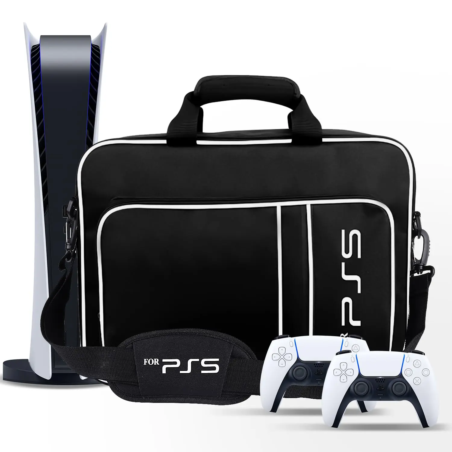 For PS5 Travel Case for PS5 Protective Case Bag Suitable for PS5 Disc/Digital Edition Console, Controllers, Game Cards, Headset outdoorfun
