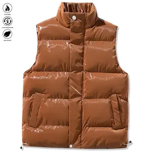 Men's Thick Warm Vest - Sleeveless Zip-Up Stand Collar Design - Black - Gym - Party - Everyday Winter Wear - Ideal Gift for Husband & Son - Cold-Resistant Durable Sports Jacket - Minimalist Style High-Quality Fabric - Casual & Versatile