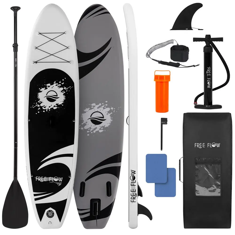 10'6" Inflatable SUP Kit with Wide Stable Base for River, Ocean & Lakes | Reinforced PVC Stand Up Board for Adults, 350 lbs Capacity, Paddleboard, Inflatable Paddle Board, Portable, Unisex, Youth, 10+ Use Compatibility, 13.9 Lbs