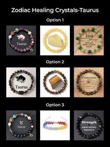 Taurus Healing Energy Box, Handmade Crystal Bead Bracelet Set, Exquisite Bracelet, Fashion Accessory for Men and Women, Perfect Gift for Meditation and Energy Healing