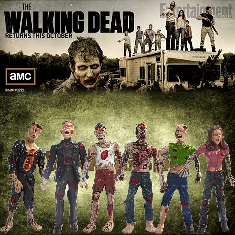 6-Piece Zombie Doll Set, Halloween Prank Zombie Dolls with Jointed Limbs, Articulated Figures, Vampire Zombie Model, Action Figurine, Creative Gift Idea, Fun Collectible Figurines, Articulating Figures