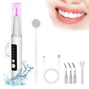 Rechargeable Electric Teeth Cleaning Tool with 3 Replacement Heads & Mouth Mirror & 5 Adjustable Modes, Oral Irrigator for Home Use, Tartar Remover for Teeth,Remover Teeth Cleaning Kit, Christmas Gift