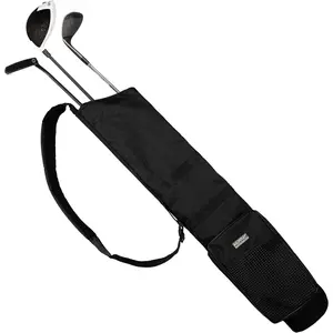 Black Lightweight Travel Carry Golf Sunday Bag with Cushioned Shoulder Strap for Driving Range Practice Easy Transport, Suitable for Beginners, Youth, Adult and Seniors