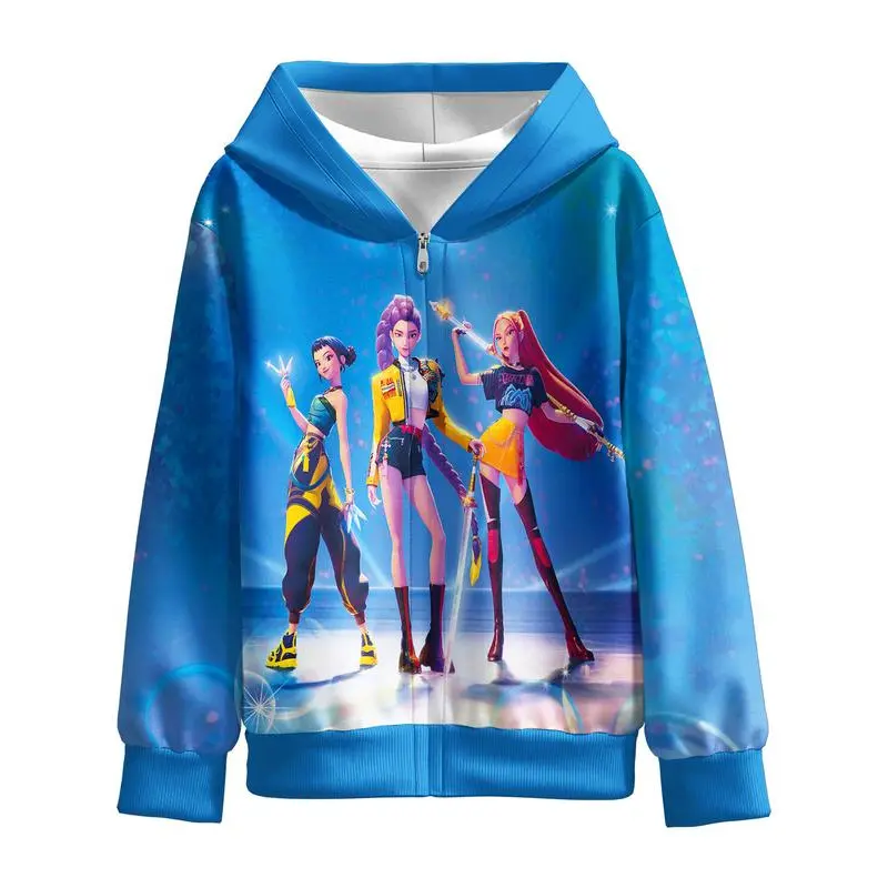 Print Hooded Jacket Halloween Cosplay Costume Casual Loose Daily Wear Four Seasons Jacket