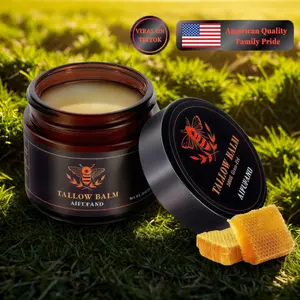 AIFUFAND Organic Grass-Fed Beef Tallow Balm with Raw Honey - Moisturizing Cream for Soft, Smooth Skin - Handmade All-Natural Moisturizer