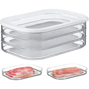 Deli Meat Container  Fridge, Stackable Food Storage Boxes with Lid  Cold Cuts, Salami, Deli, Lunch Meat, BPA Free, 18.6oz