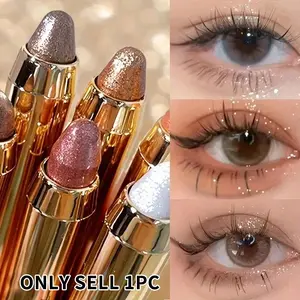 Six-color waterproof high-gloss eyeshadow pen, Glitter Shimmer Eyeshadow, long-lasting sparkling high-gloss effect, natural and long-lasting eye makeup, waterproof and sweat-proof, a portable high-gloss eyeshadow pen, High Pigment, Eyeshadow Stick