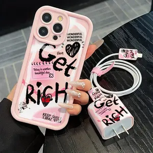 Phone Case with Charger Saver & Cable Protector & Storage Rope, Anti-drop Cellphone Protective Case, Total Protective Shockproof Mobile Phone Cover for iPhone, Casing