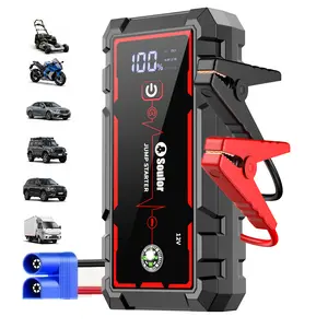 8000mAh  Car Jump Starter Portable Battery Booster – 12V Emergency Jump Starter for Cars, SUVs, Trucks & Agricultural Vehicles with LED Flashlight, Power Bank & Built-in Compass