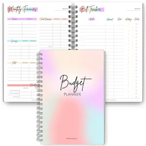 Budget Planner & Monthly Bill Organizer, Financial Budgeting Tool, Savings Debt Income Expense Tracker, A5 Spiral Bound Annual Monthly Plan Book