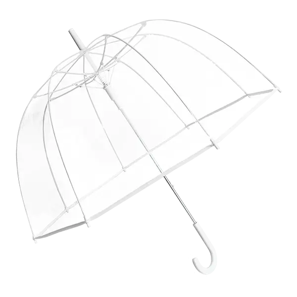 Weather Station Clear Dome Rain Umbrella, Bubble, Automatic Open