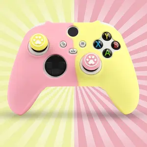 Cute Fresh Full-Coverage Silicone Grip Handle for Xbox One and Series Controllers, Soft Anti-Slip Protective Cover, Comfortable Gaming Accessory