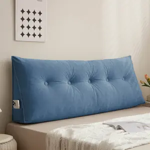 Chenille Headboard Pillow Wedge Support Reading Cushion Bedding Lumbar Backrest Wedge for Headboard