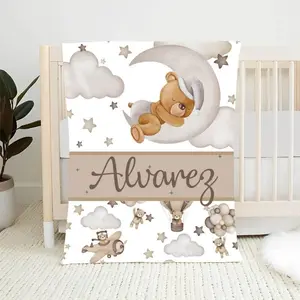 Personalized Baby Blanket With Name, Custom Blanket With Name For Boys Girls, Best Gift For Baby, Blanket For Adult, Kids Fleece and Sherpa Blanket Ful tiktokshopspringglowup