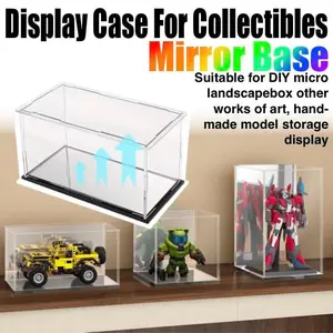 Mirror Acrylic Collection Box Display Cabinet, Detachable Figure Storage Case, Transparent Model Toy Organizer, Reusable Stackable Showcase