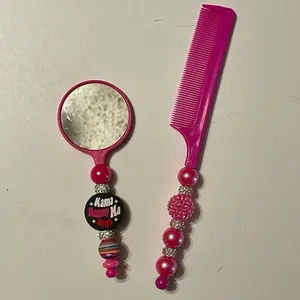 Charming Silicone Beaded Comb & Mirror Set - Perfect for Mom