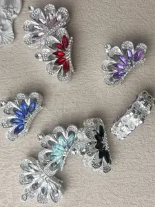 2pcs Set Elegant Crown Shape Rhinestone Alloy Focal Beads for Pens Focal Beads for DIY Craft Beaded Pens Bracelet Phone Charm Keychain Jewelry Making