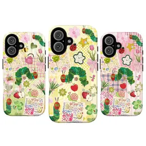 Cute Caterpillar Collage Phone Case|Whimsical Paste For iPhone 11 12 13 14 15 16 17 Pro Max For Samsung S26 S25 S24 S23 S22-Gift For Fans