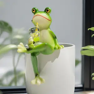 Cute Resin Frog Figurine for Home garden Decor – Funny Desk & Shelf Decoration, Adorable Frog Statue for Office, Apartment, Bedroom Aesthetic, Cozy Room Styling, Unique Gift Idea for Frog Lovers and Home Decor Fan tiktokshopspringglowup