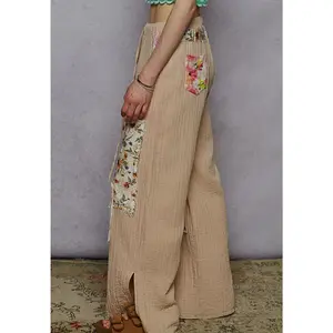 Tan sunflower pants