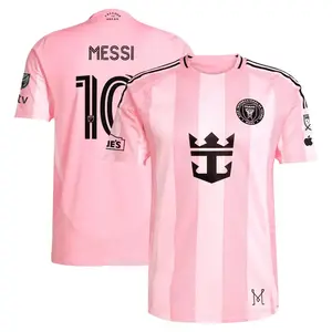 Messi #10 Inter Miami Team Major League Soccer 2025/26 A football kit Pink with Embroidered logo and Sharp stitching Jersey, Breathable Quick Dry Short Sleeve Athletic Tops for Football Fans, Football Collectors & Streetwear Enthusiasts