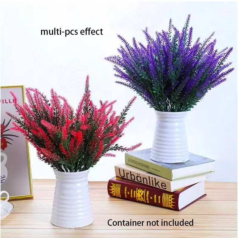 Realistic Lavender Artificial Flowers, No Maintenance, Multifunctional Home Decor, Artificial Flower Decorations, Outdoor Garden, Porch, Fall Decoration, Perfect for Holidays, Artificial Lavender Bouquet