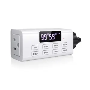 Indoor Countdown Timer Outlet,  Auto Shut Off Timers with Large Screen,Customize Countdown,Repeat and Memory Function, Plug In Timers for Electrical Outlet for Charger Lights, 3-Prong 15A/1875W