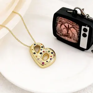 Stranger Things TV Necklace Set: Colored Diamond Letter Necklace and Stranger Things TV Keychain Retro-stylish combo for gift-giving perfect for adding a touch of ambiance gifts