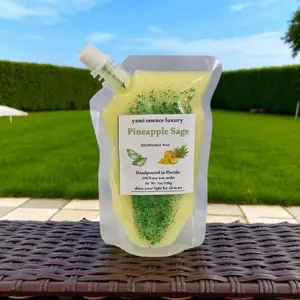 Yami Essence Luxury Pineapple Sage Squeezable Soy Wax Melts 8oz Handcrafted Home Fragrance Decorative Candle Wax Melts Decoration Scent Aroma Scented Vegetable Carrier Oil Ornaments Perfume Buttercotch Bourbon